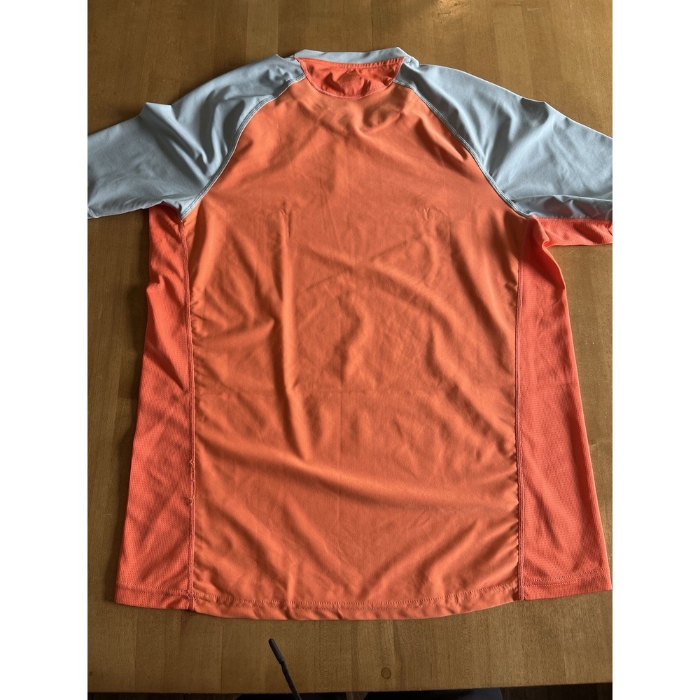 Nike Shirt Mens Sz M Orange Gray Dri-Fit Short Sleeve Crew Neck Gym T-Shirt Run - Picture 10 of 11